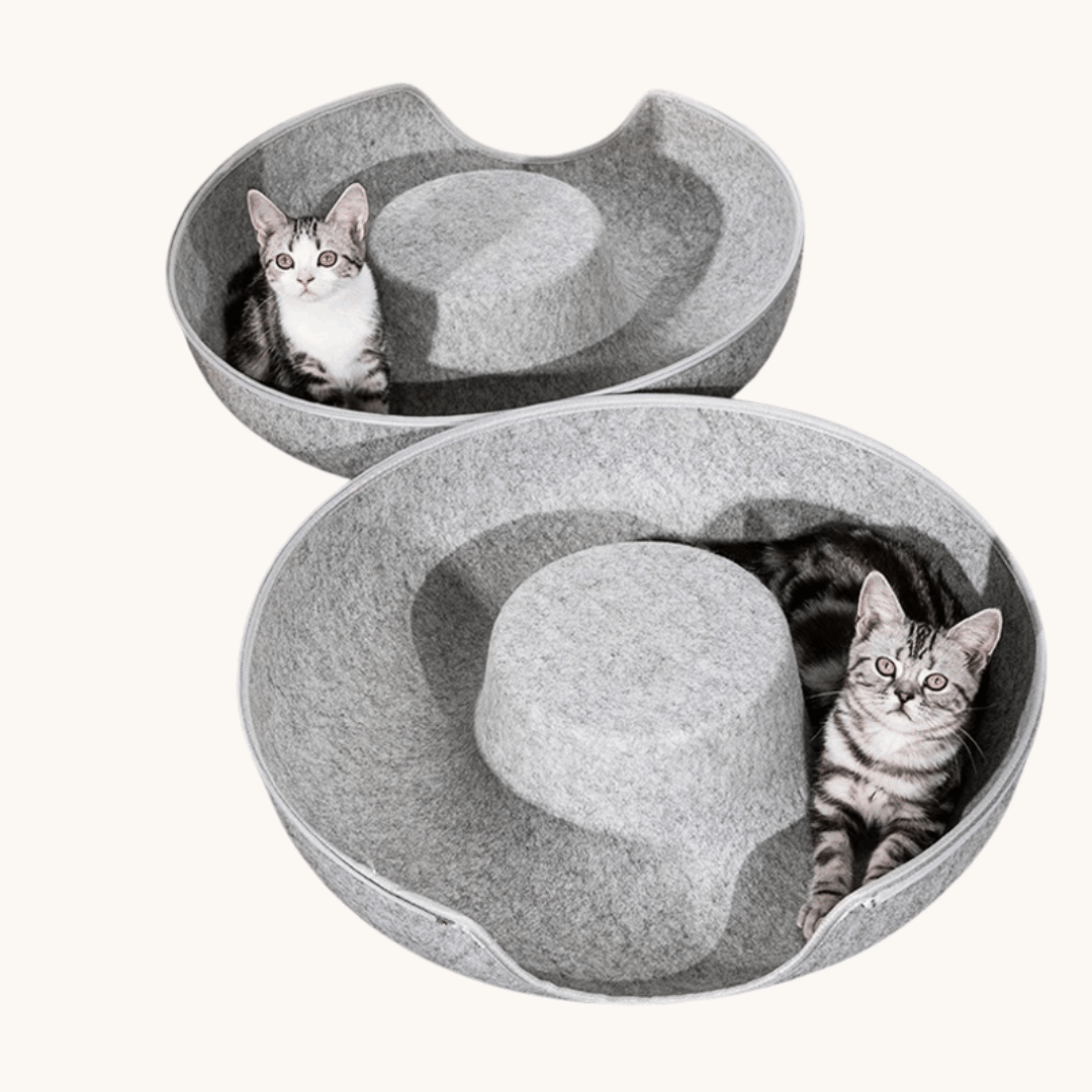 PurrNest™ 2-in-1 cat tunnel bed cozy donut-shaped comfortable cat bed with tunnel and nest design