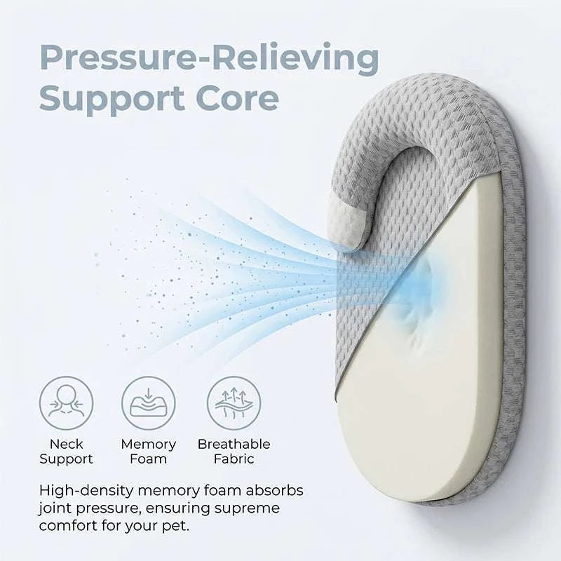 Oval cooling pet bed with breathable fabric and bolstered edges for dogs and cats