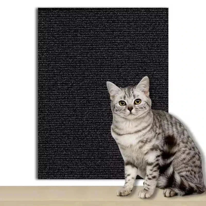 Self-adhesive Cat Scratch Mat protecting furniture from cat claw damage