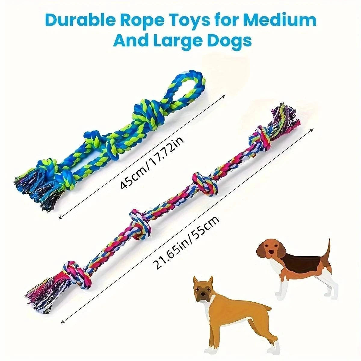 TugPro Rope Chew Toy durable woven linen rope for medium and large dogs interactive play tug-of-war and chewing