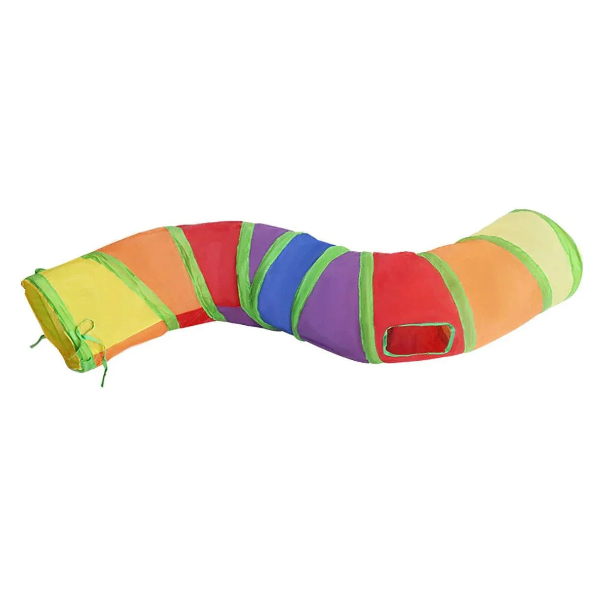 PurrMaze Foldable Cat Tunnel interactive play tunnel with crinkle fabric and hanging ball toy for cats and small pets