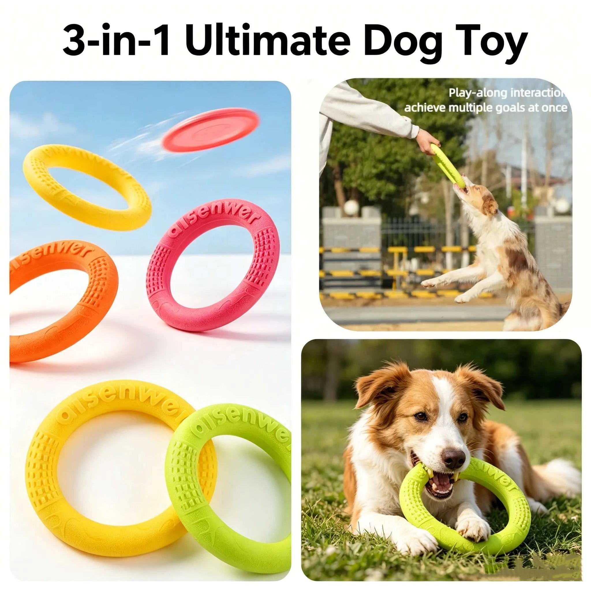 AeroTug Floating Dog Disc durable floating TPR toy for fetch and tug-of-war