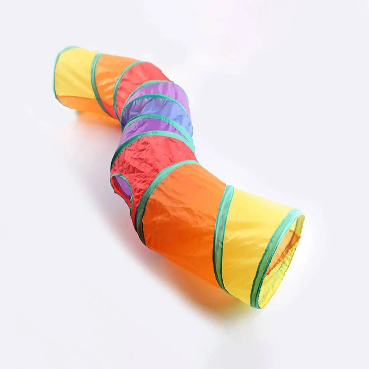 PurrMaze Foldable Cat Tunnel interactive play toy for cats and small pets with crinkle material and hanging ball