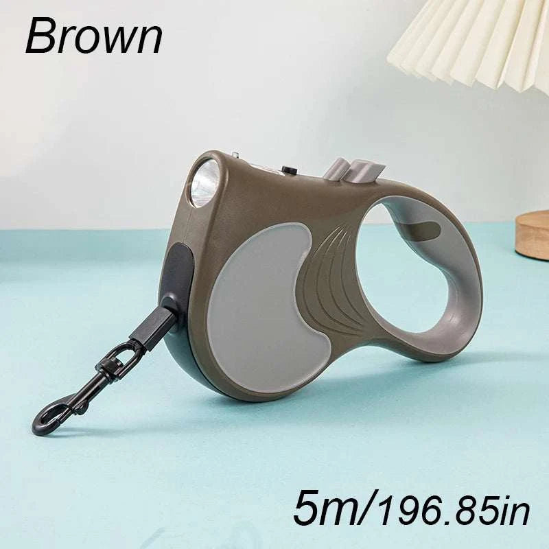 LumiPaw LED Retractable Dog Leash with built-in light and ergonomic handle for safe walks