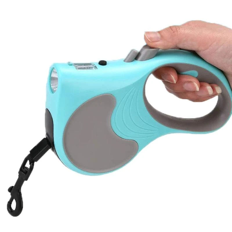 LumiPaw LED Retractable Dog Leash with built-in light and ergonomic handle for safe nighttime pet walks