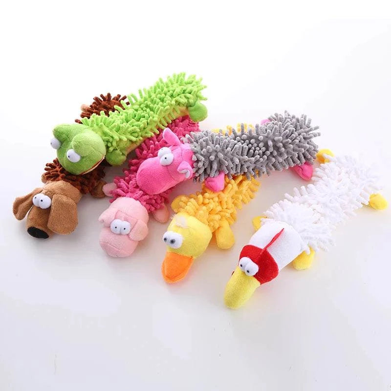 Soft fleece SnuggleSqueak Plush Dog Toy with built-in squeaker for interactive play