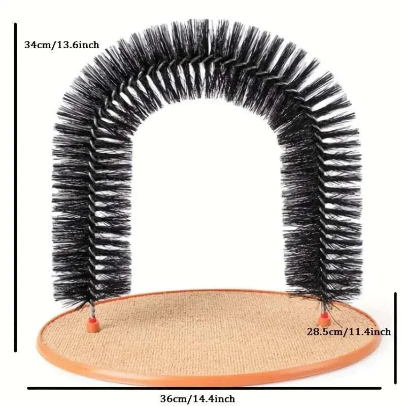 PurrSpa Self-Grooming Cat Arch with massage brush and scratching pad for cats