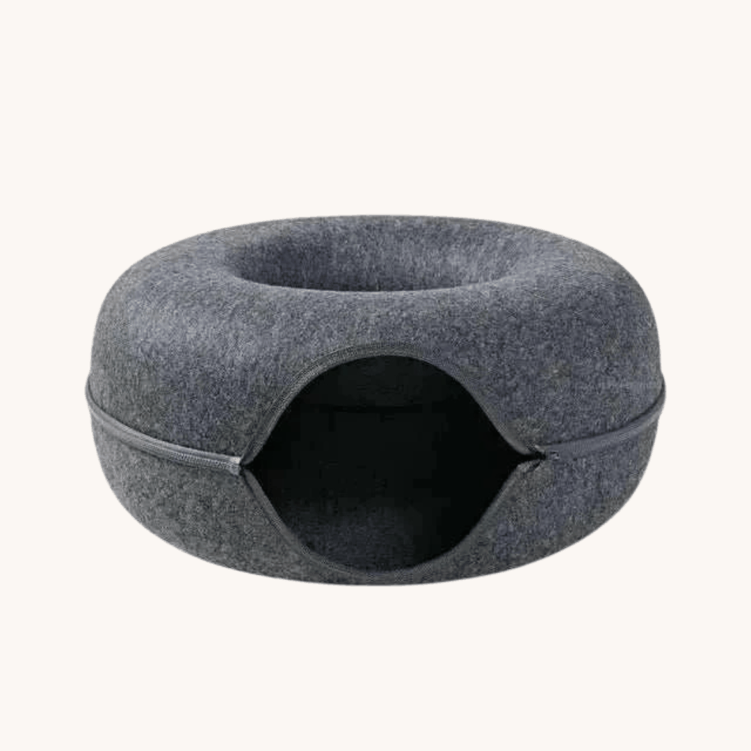 PurrNest™ 2-in-1 Cat Tunnel Bed cozy donut-shaped tunnel and bed for cats