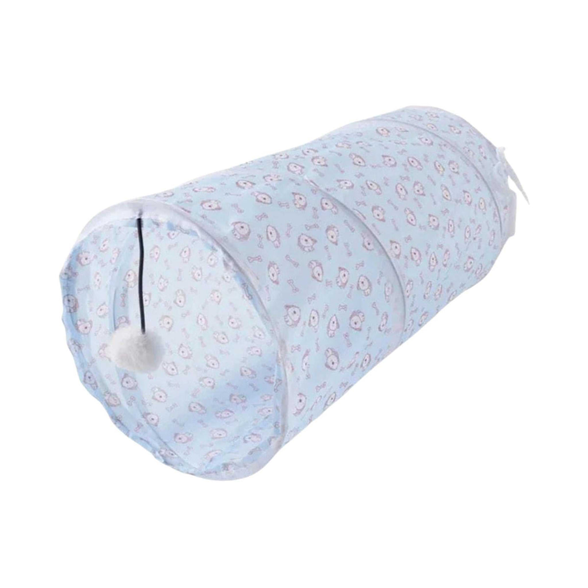 PurrMaze Foldable Cat Tunnel – Straight, White, on a white background