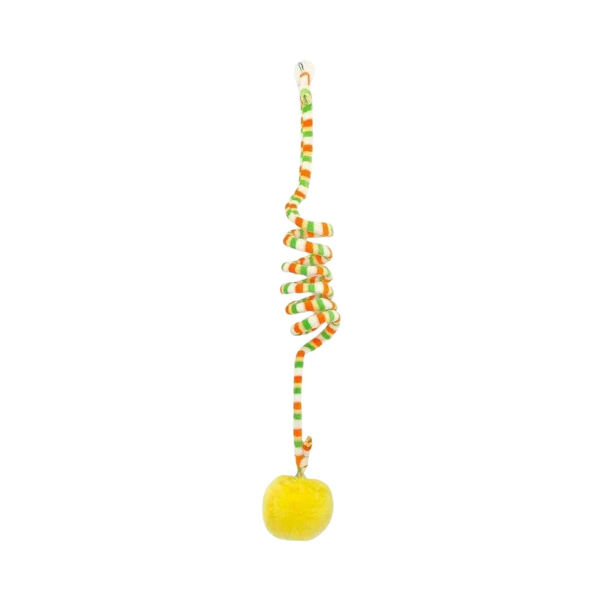 PurrSwing hanging spring cat teaser in yellow on a white background