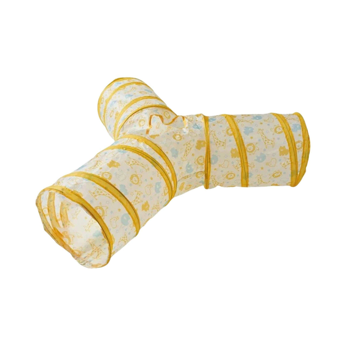 PurrMaze Foldable Cat Tunnel – Y-Shape, White, on a white background