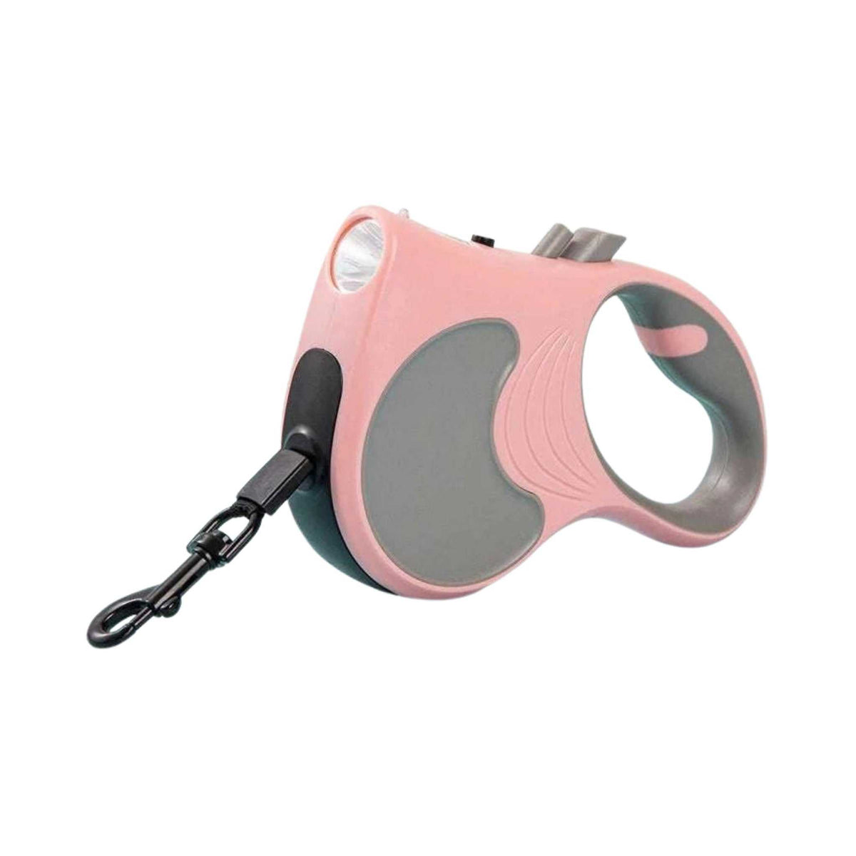 LumiPaw Retractable Leash with LED Light – Pink, on a white background