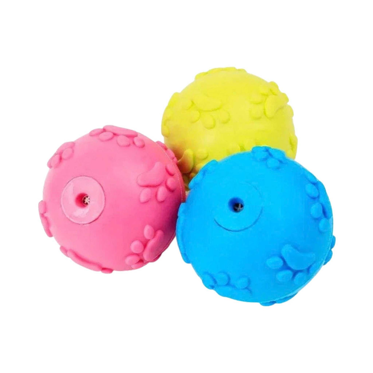 PawzDental Squeaky Chew Toy – Ball, on a white background