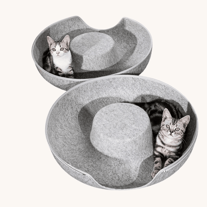 PurrNest™ 2-in-1 cat tunnel bed cozy donut-shaped comfortable cat bed with tunnel and nest design