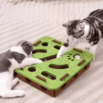 PurrPlay Interactive Cat Puzzle Box indoor felt puzzle toy for cats
