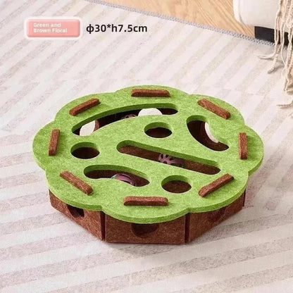 PurrPlay Interactive Cat Puzzle Box felt puzzle toy for indoor cat mental stimulation and exercise