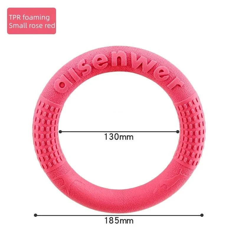 AeroTug Floating Dog Disc made of durable TPR material for fetch and water play