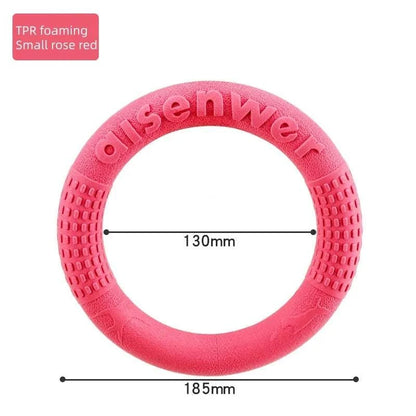 AeroTug Floating Dog Disc made of durable TPR material for fetch and water play