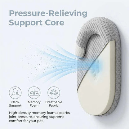 Oval cooling pet bed with breathable fabric and bolstered edges for dogs and cats