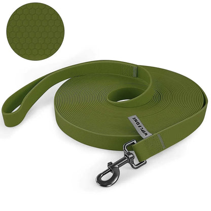 TrailFlex Long Dog Training Leash in durable PVC for safe outdoor dog training and control