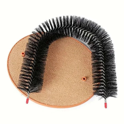 PurrSpa Self-Grooming Cat Arch with massage brush and scratching pad for cats and kittens
