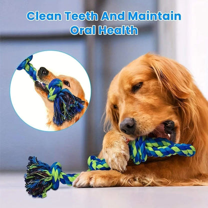 TugPro Rope Chew Toy made of durable woven linen for medium and large dogs&