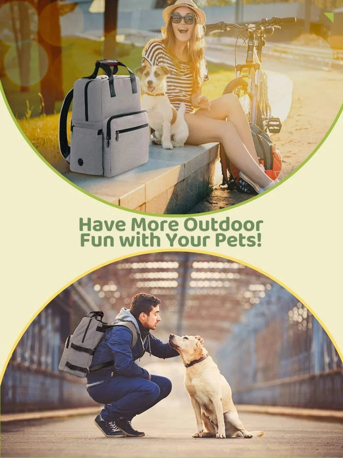 AdventurePaw Pet Travel Backpack made of durable polyester with multiple compartments and collapsible water bowl for pet travel organization
