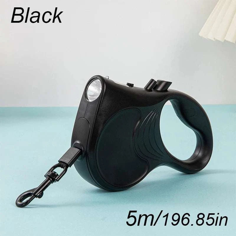 LumiPaw LED retractable dog leash with built-in light and ergonomic handle for safe nighttime walks