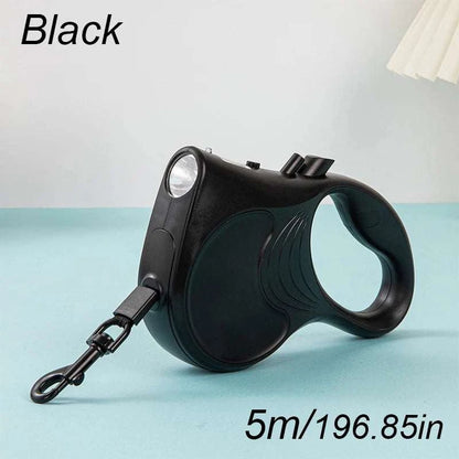 LumiPaw LED retractable dog leash with built-in light and ergonomic handle for safe nighttime walks