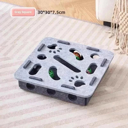 PurrPlay Interactive Cat Puzzle Box felt puzzle toy for indoor cat stimulation and exercise