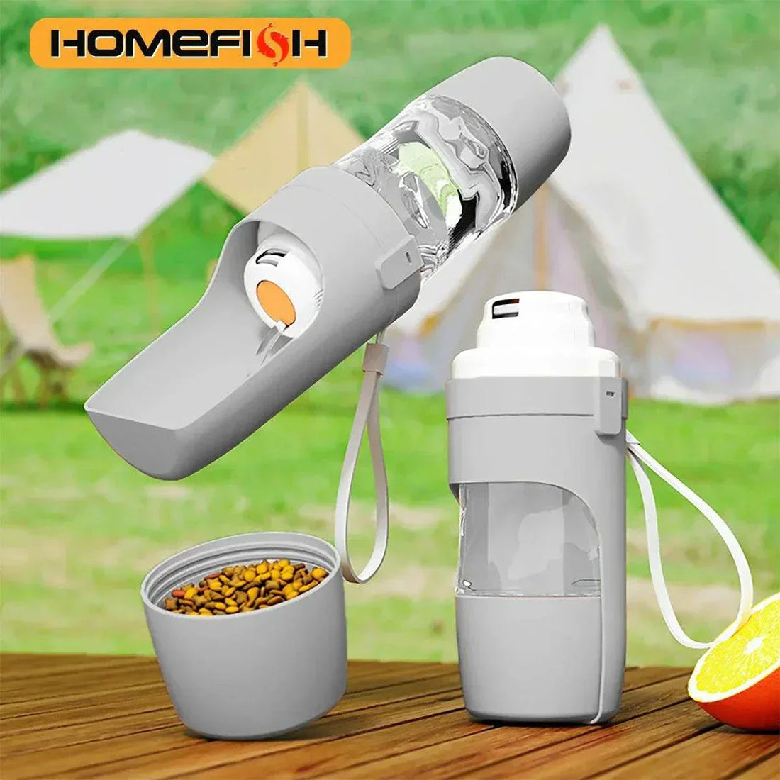 TravelPaws Portable Pet Water Bottle 2-in-1 food and water container with built-in bowl and leak-proof design for pets on the go