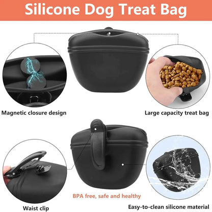 TrainMate Complete Dog Training Kit with treat pouch, silicone treat cup, training clicker, silent whistle, and adjustable waist belt