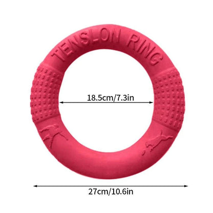 PawzPlay Tug &amp; Fetch Training Ring durable rubber dog toy for fetch and tug-of-war play