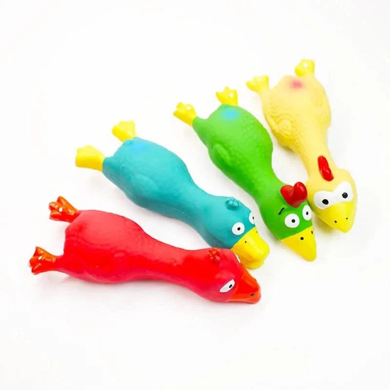 SqueakyPaws Latex Dog Toy made of durable latex with built-in squeaker for interactive play and chewing