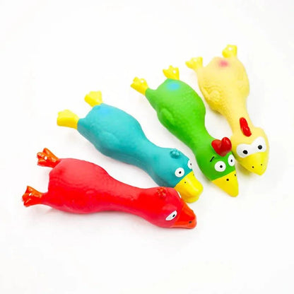 SqueakyPaws Latex Dog Toy made of durable latex with built-in squeaker for interactive play and chewing