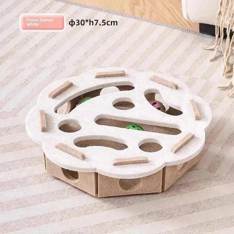 PurrPlay Interactive Cat Puzzle Box felt puzzle toy for indoor cat stimulation and exercise