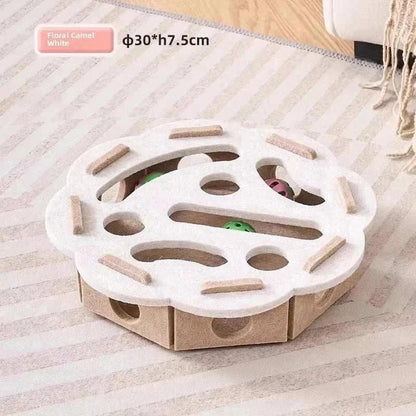 PurrPlay Interactive Cat Puzzle Box felt puzzle toy for indoor cat stimulation and exercise