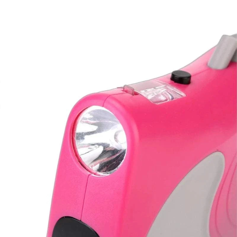 LumiPaw LED retractable dog leash with built-in light and ergonomic handle for safe pet walks