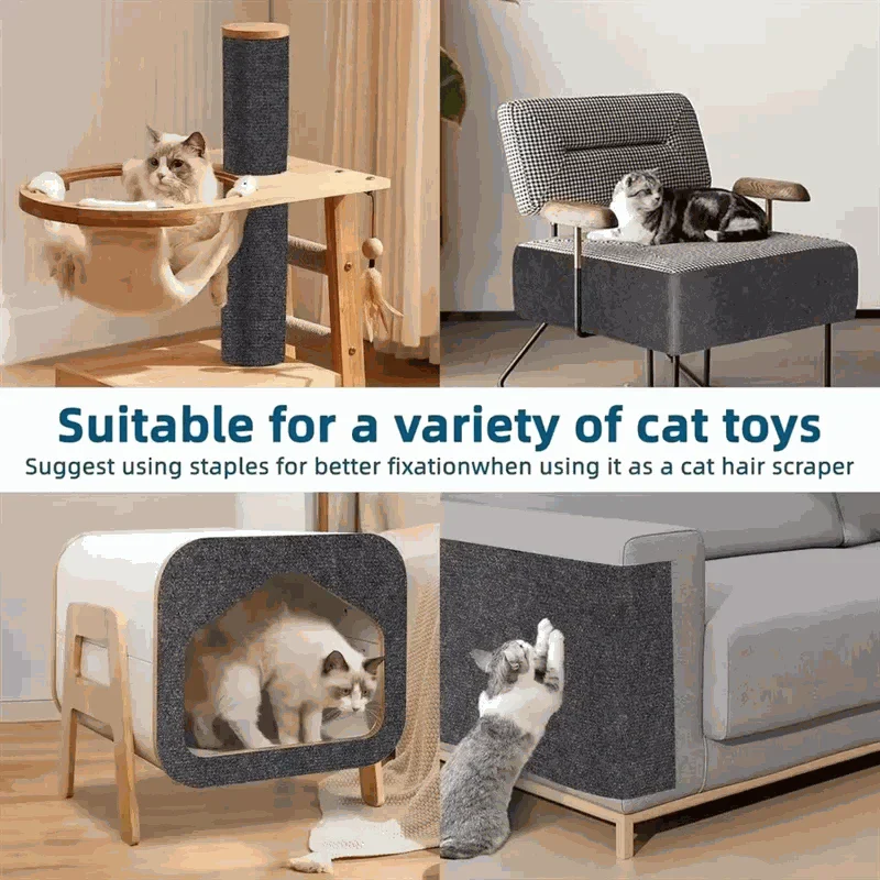 Self-adhesive Cat Scratch Mat protecting furniture from cat claw damage