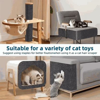 Self-adhesive Cat Scratch Mat protecting furniture from cat claw damage