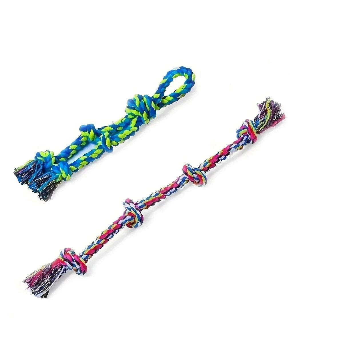 TugPro Rope Chew Toy sturdy woven linen knotted dog toy for chewing and tug-of-war