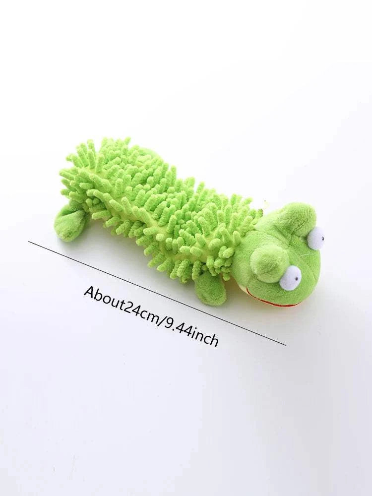 SnuggleSqueak Plush Dog Toy soft fleece squeaky chew toy for puppies and adult dogs