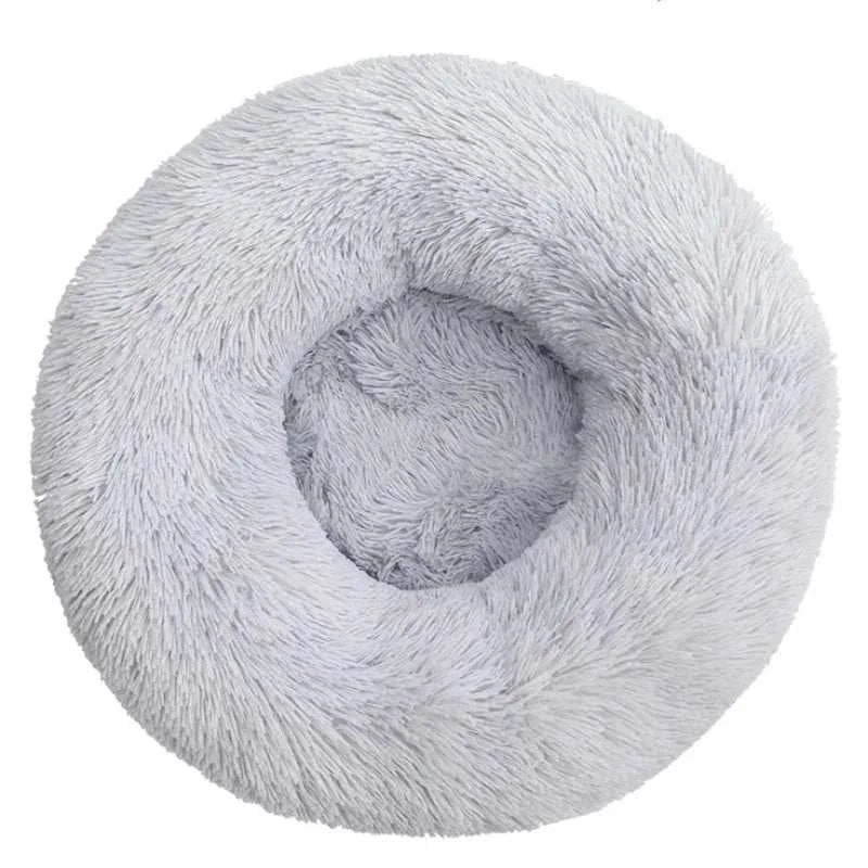 round plush pet bed for large and medium dogs winter warm sleeping fiber material