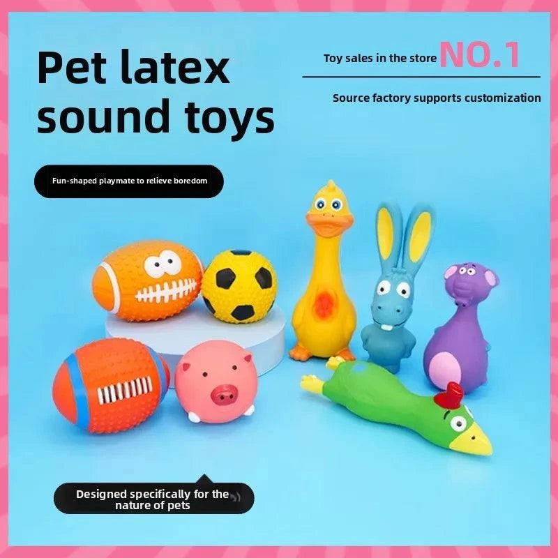 SqueakyPaws Latex Dog Toy durable squeaky chew toy for puppies and adult dogs