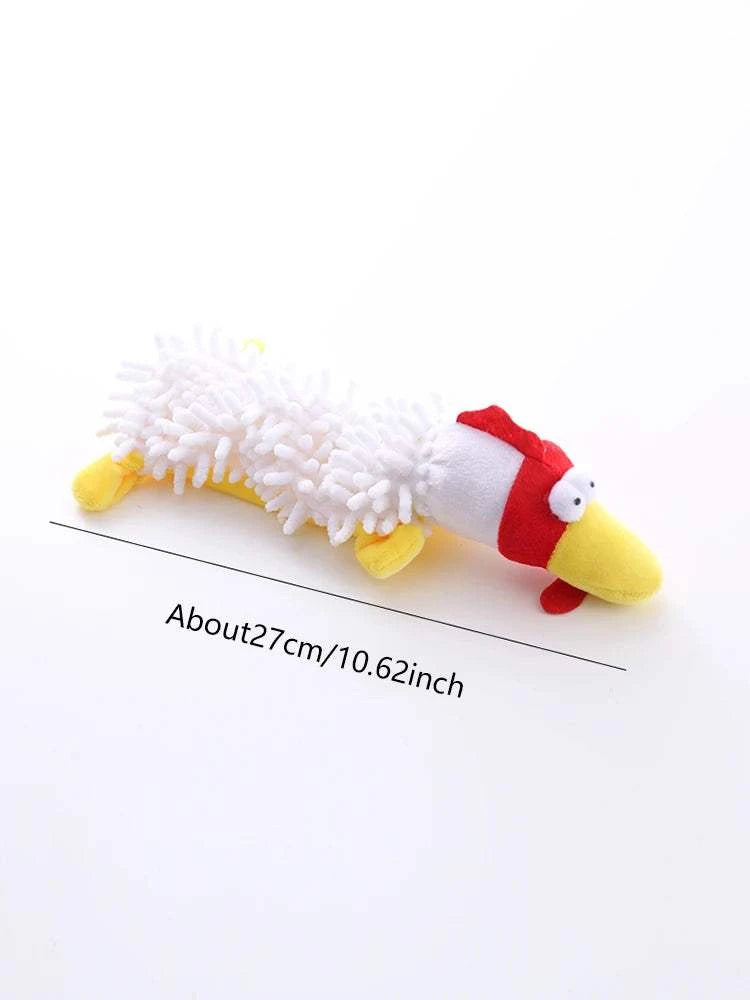 SnuggleSqueak Plush Dog Toy soft fleece squeaky chew toy for puppies and dogs