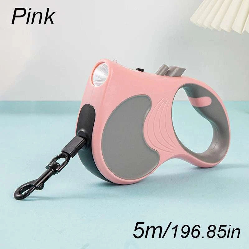 LumiPaw LED Retractable Dog Leash with built-in light and ergonomic handle for safe night walks