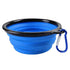 FoldAway Travel Pet Bowl collapsible blue pet bowl with carabiner for travel and outdoor use