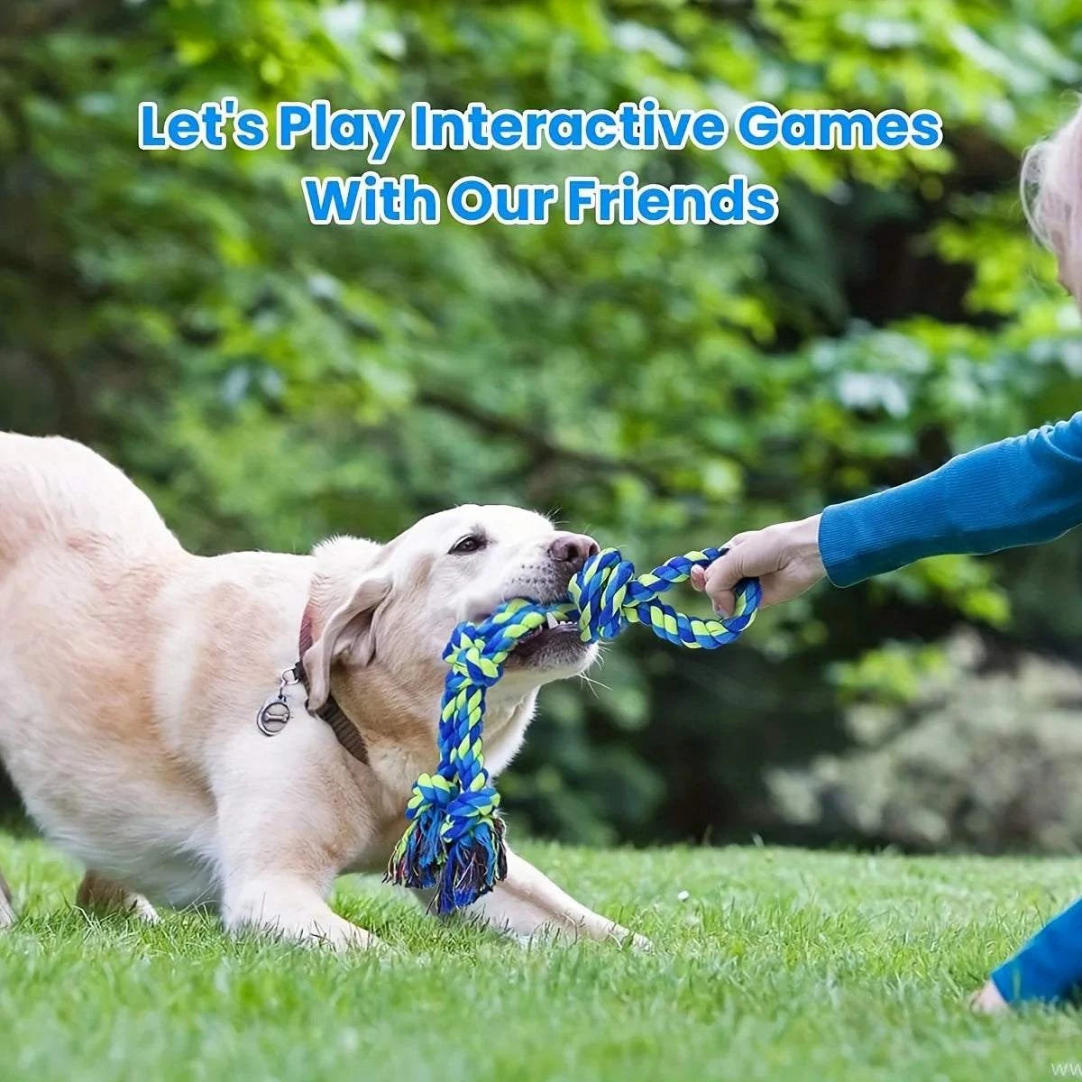 TugPro Rope Chew Toy durable woven linen rope for medium and large dogs tug-of-war and chewing play