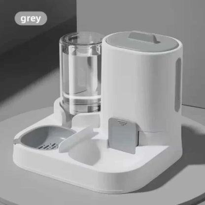 DuoServe 2-in-1 Pet Feeder with automatic water dispenser and food bowl for cats and small dogs
