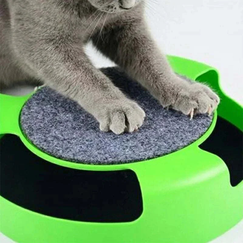 SpinTrack Interactive Cat Toy turntable with rolling mouse puzzle game for cat stimulation and exercise